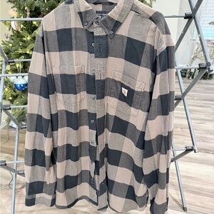 Carhartt Men's Casual Black and Tan Checkered Shirt
